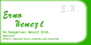erno wenczl business card