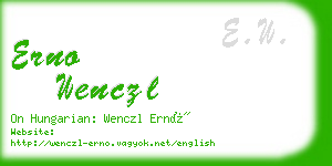 erno wenczl business card